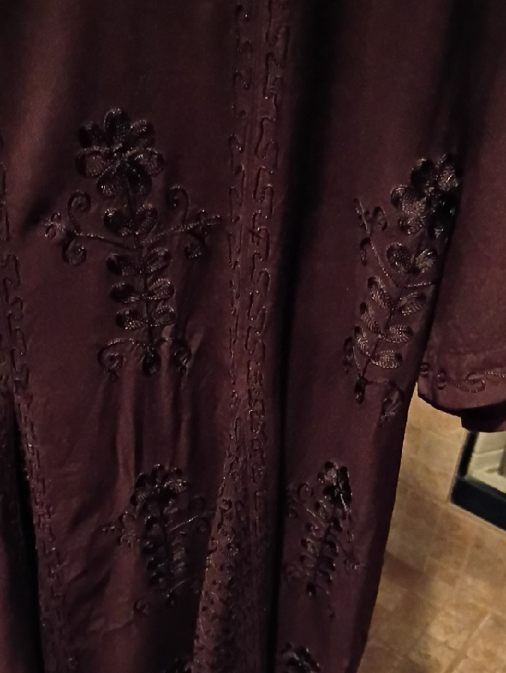FINAL PRICE Holy Clothing Chocolate Embroidered Round Neck Dress - Picture 8 of 15